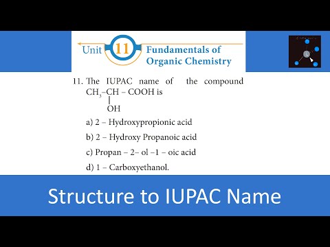 Video The IUPAC name of the compound CH3–CH(OH) – COOH is - youtube