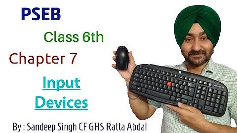 PSEB | CLASS 6TH | Chapter 7 | Input devices