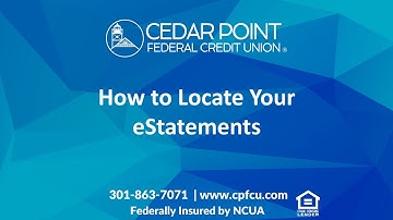 Cedar Point Digital Banking | Locating Your eStatements