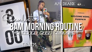 my REAL 8am college girl morning routine! | grwm, breakfast 🍳 , running late af, etc! | UNT Denton