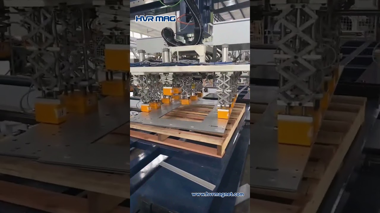 Magnetic Grippers Handling Steel Parts 