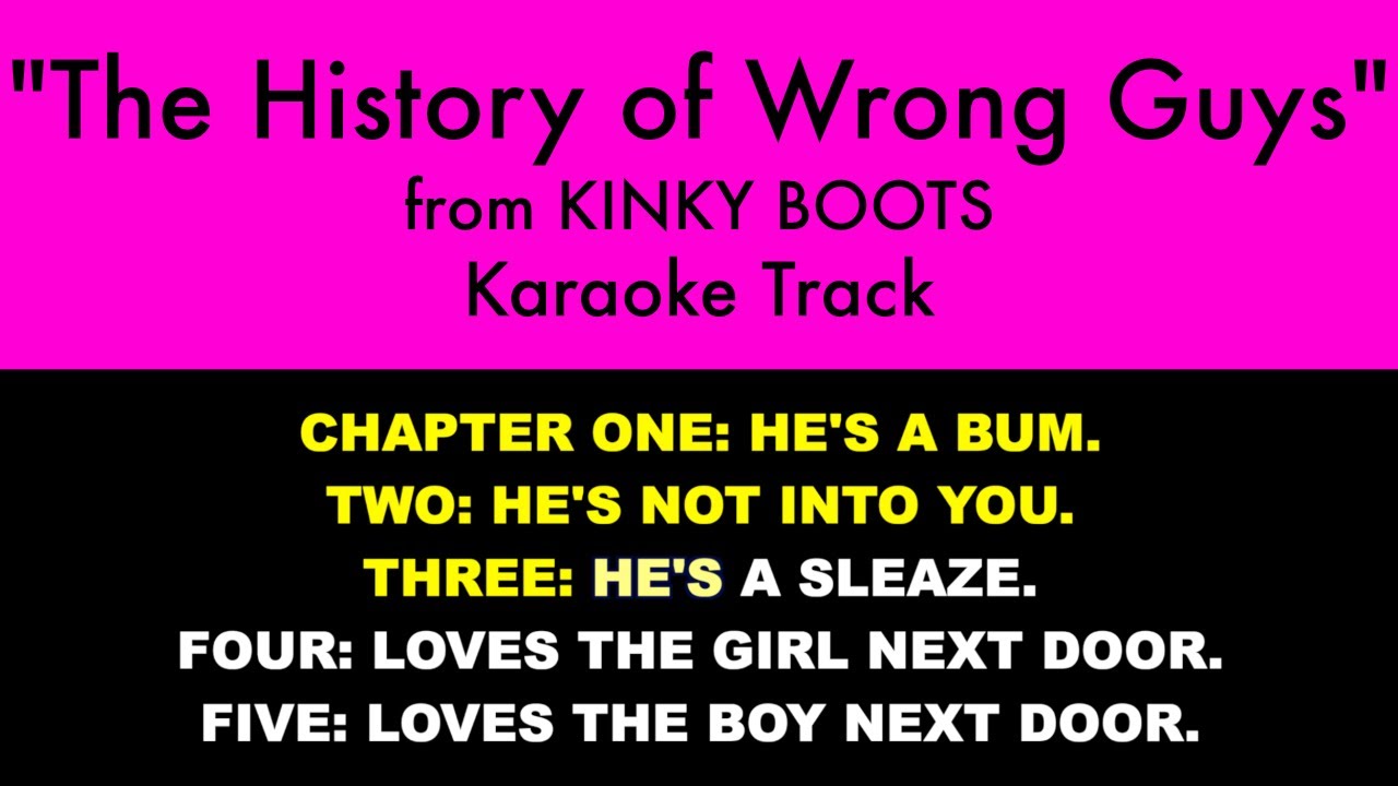 Download “The History of Wrong Guys” from Kinky Boots - Karaoke Track with Lyrics on Screen MP3