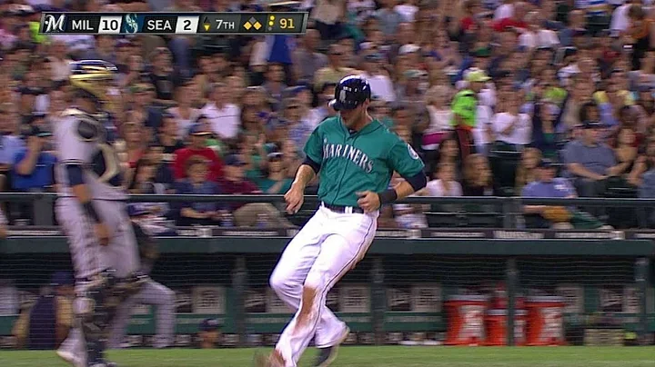 MIL@SEA: Franklin single to right to score Saunders