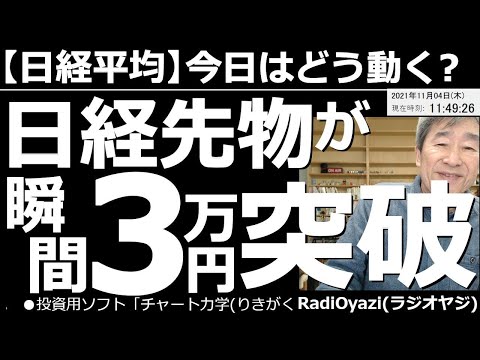 【日経平均－今日はどう動く？】米FOMCが終了し、今朝、日経平均先物は瞬間的に３万円を突破した。日経平均のチャートも強い形になり、上昇トレンドを形成する可能性が出てきた。今後の相場見通しと売買戦略は？