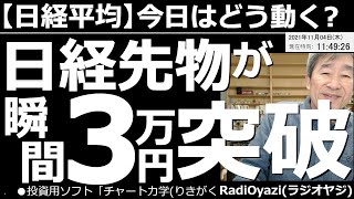 【日経平均－今日はどう動く？】米FOMCが終了し、今朝、日経平均先物は瞬間的に３万円を突破した。日経平均のチャートも強い形になり、上昇トレンドを形成する可能性が出てきた。今後の相場見通しと売買戦略は？