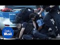 German police brutally arrest a man after he 