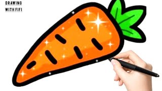 How To Draw A Cute Carrot Cute Easy Carrot Drawing For Kids Step By Step Carrot Drawing