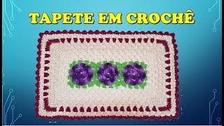 TAPETE  COM TRILHO DE FLORES  #FiqueEmCasa e faça crochê #Comigo