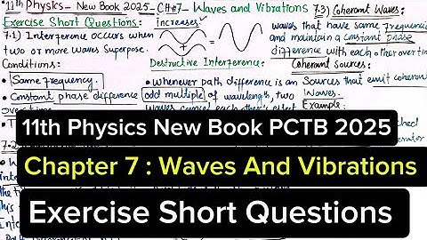 Exercise Short Questions | Chapter 7 Waves And Vibrations | 11th  Physics New Book PCTB 2025