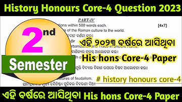 🚀+3 2nd semester history honours core-4 question paper 2023 @Rkkidofficial history Hons Core-4