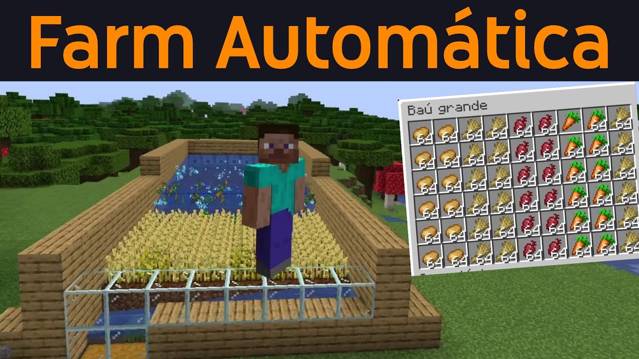 Como Fazer Farm Automática no Minecraft (trigo, cenoura, batata ...