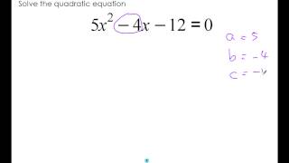Quadratic Formula - Part 2 - Solving a quadratic equation using the formula