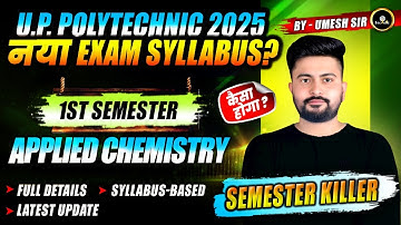 Applied Chemistry  Polytechnic 1st semester letest syllabus 2025  BTEUP #astechnic #polytechnic