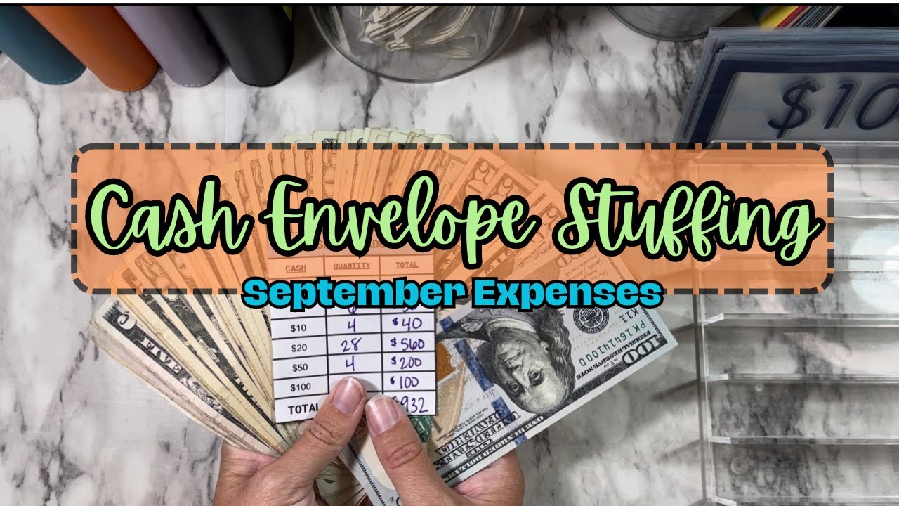 Cash Envelope Stuffing | September Expenses | Monthly Budget - YouTube
