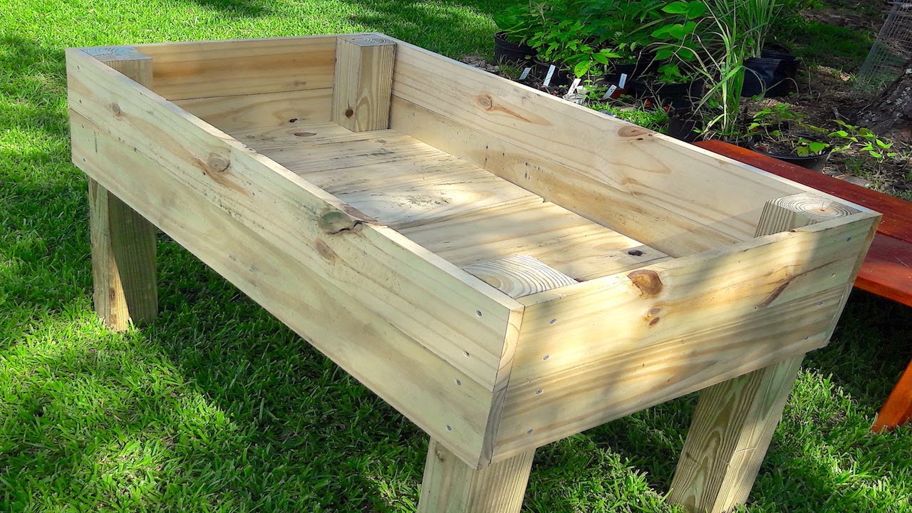 Elevated Wooden Planter Box (Simple DIY Project) - YouTube