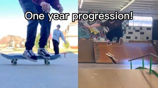 One year skateboarding progression video!
