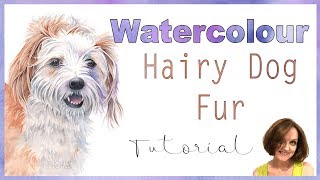 How to paint fur in watercolor // Watercolor dog painting