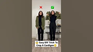 😱 Easy DIY Trick To Crop A Long Cardigan You Can Try #shorts