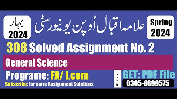 aiou 308 solved assignment No 2 Spring 2024 || code 308 assignment no 2 solution spring 2024 PDF