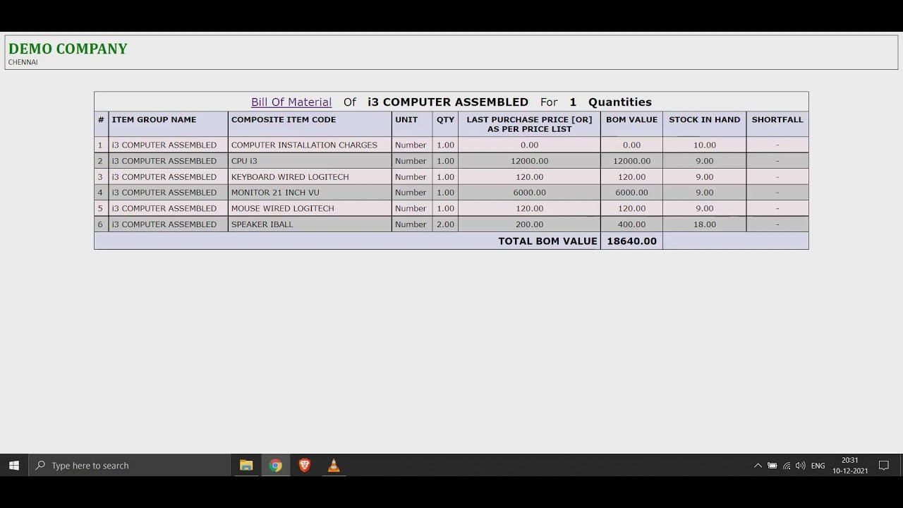 Generating Bill Of Material [ BOM ] Is Very Simple From simpliRP ERP