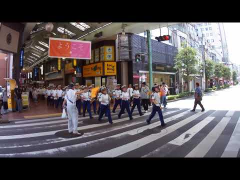 第７３回”社会を明るくする運動”街頭パレード・栄町商店街・下之町商店街（岡山県警察音楽隊）