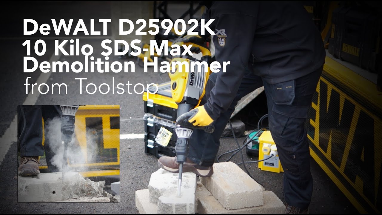 Dewalt D25902K 10 Kilo SDS-Max Demolition Hammer Toolstop - YouTube