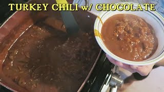 Angelo's mom makes turkey chili w/ chocolate