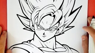 How to draw GOKU Dragon Ball Z, Comment dessiner GOKU Dragon Ball Z, Cómo  dibujar GOKU Dragon Ball Z