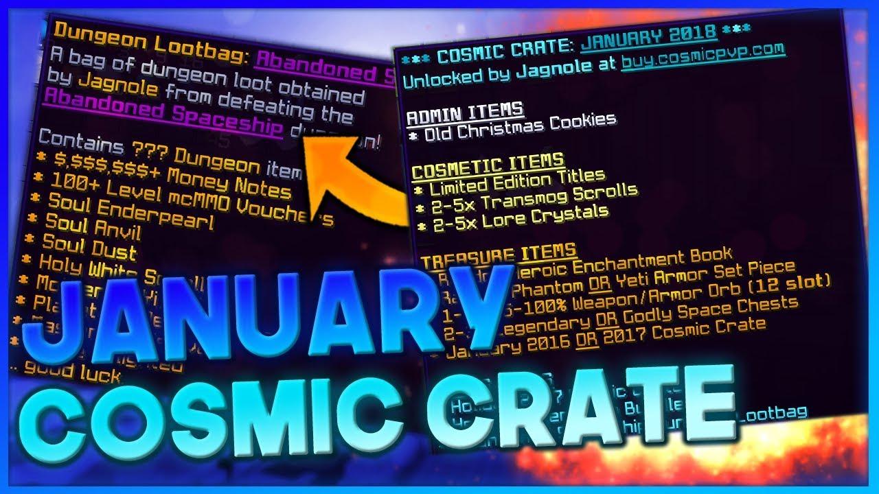 JANUARY COSMIC CRATE + DUNGEON LOOTBAG OPENING!!!! CosmicPvP FACTIONS REMASTERED #15