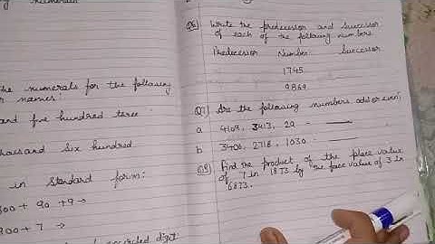 Class-3| Subject- Maths| Chapter-2 ( Four digit numbers) Worksheet