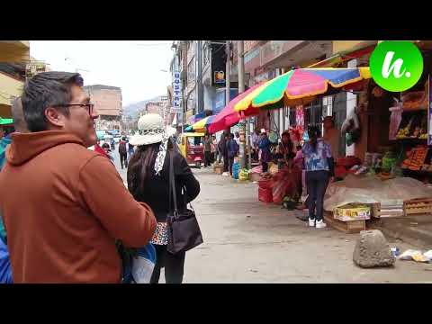 MERCADO CENTRAL DE HUARAZ VENDEDORES EN LAS CALLES PROTESTAN CONTRA DINA BOLUARTE