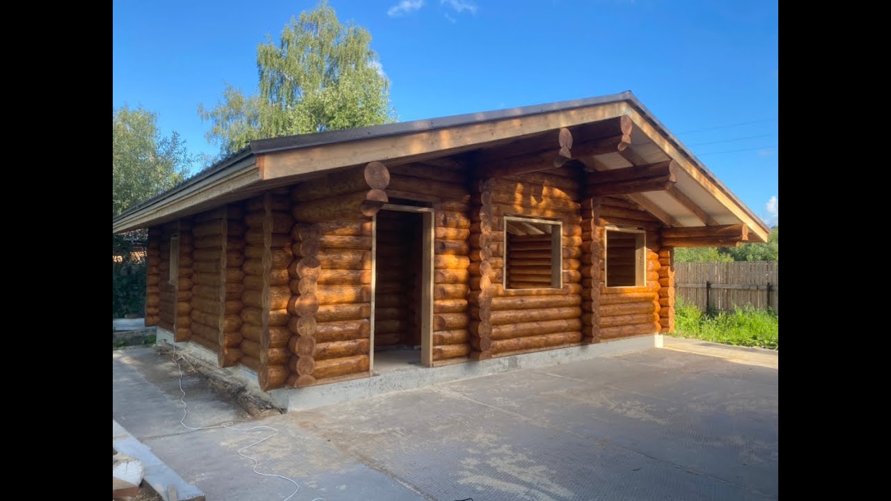 Баня из рубленного бревна в г.Ухта. - YouTube