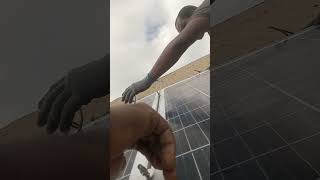 How to mount solar rack for 100 watts panels using interlock aluminum railings #solarpanels #panayo