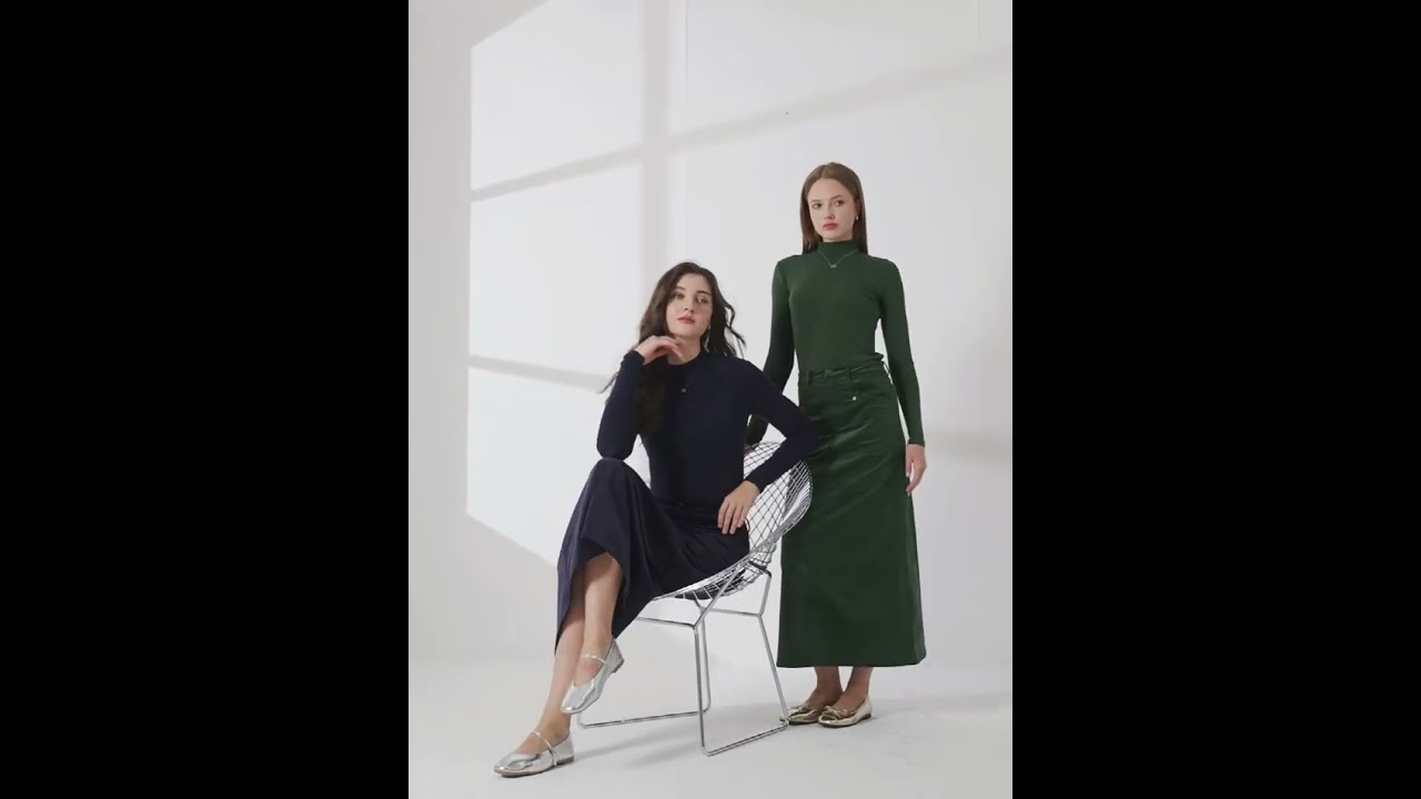 AS 2024 Retro corduroy skirt a little stretch + soft super high stretch closed fit basic tops ship o