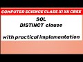 SQL - MYSQL: DISTINCT CLAUSE with practical implementation 