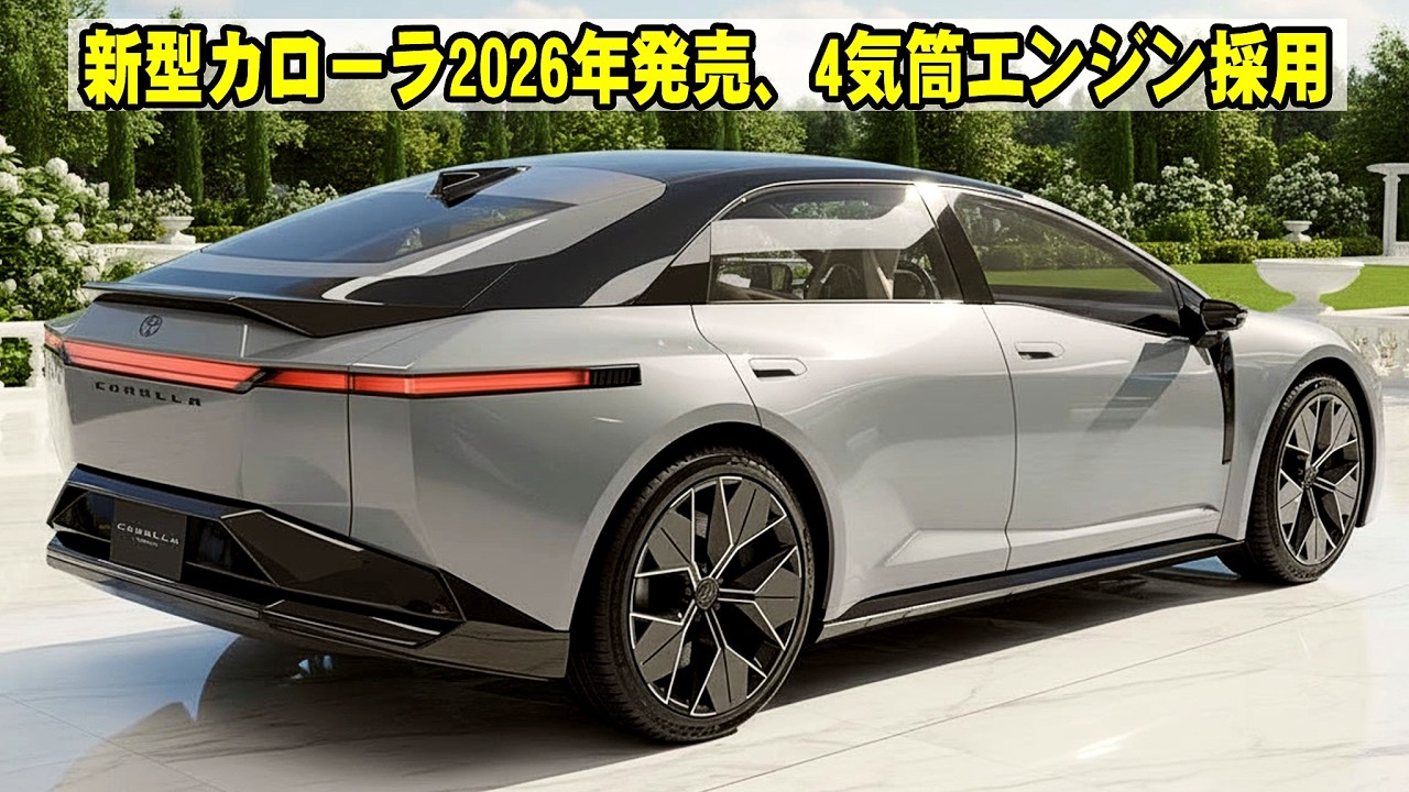 2026年トヨタ新型カローラフルモデルチェンジ発売、直列4気筒エンジン搭載！驚異の10％小型化技術で空力性能が別次元へ進化！