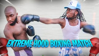 EXTREME BOXING MATCH IN THE HOOD!! *I KNOCKED HIM OUT*
