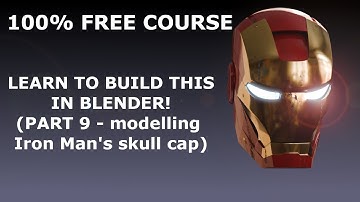 Blender tutorial Iron Man free course part 9 - Skull cap