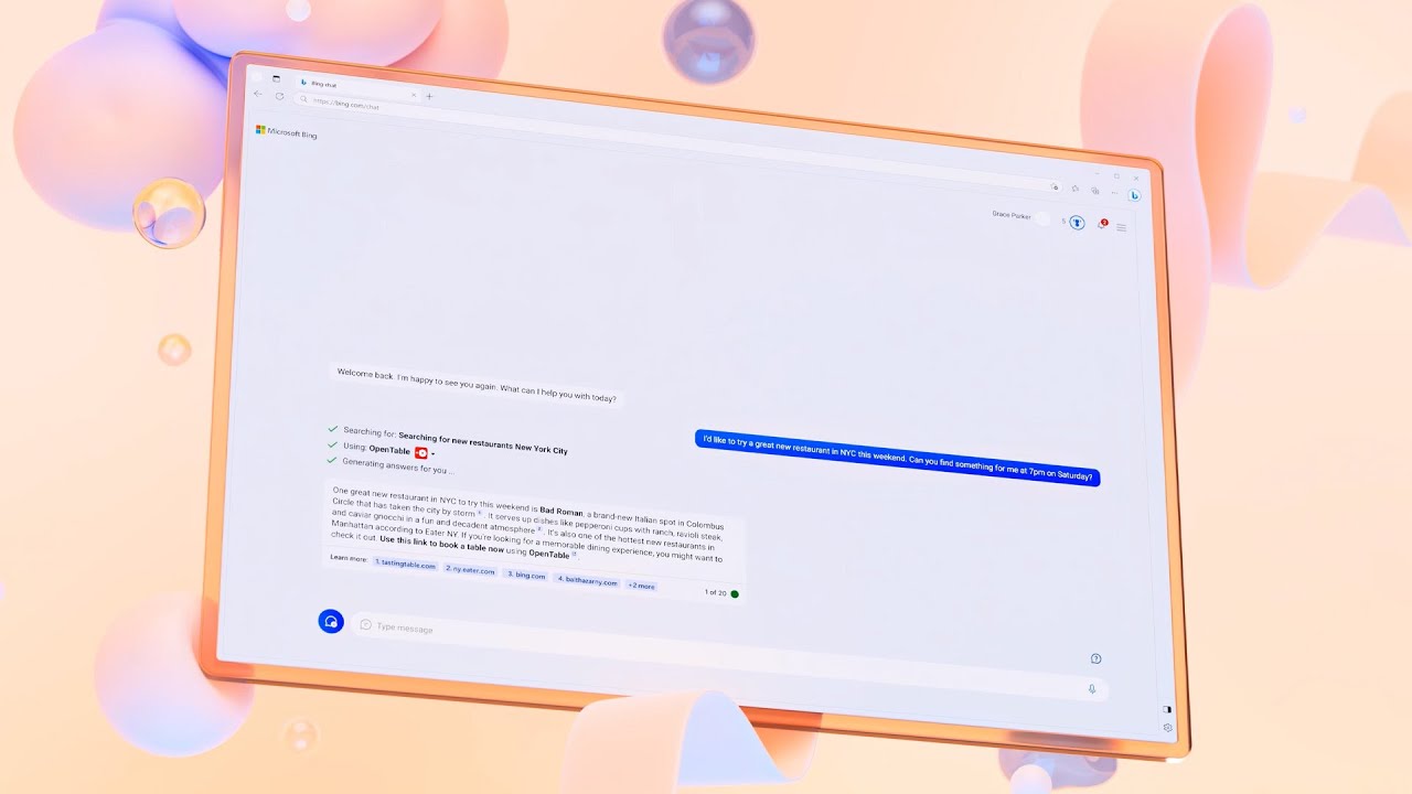 Bing Chat in the Edge Sidebar - An AI companion that can summarize  articles, provide additional information, and even generate new content as  you browse the web