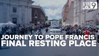 Pope Francis casket makes journey to final resting place