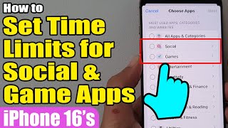 🕒 How to Set Time Limits for Social & Game Apps on iPhone 16/16 Pro Max 📱 | iOS 18 Guide