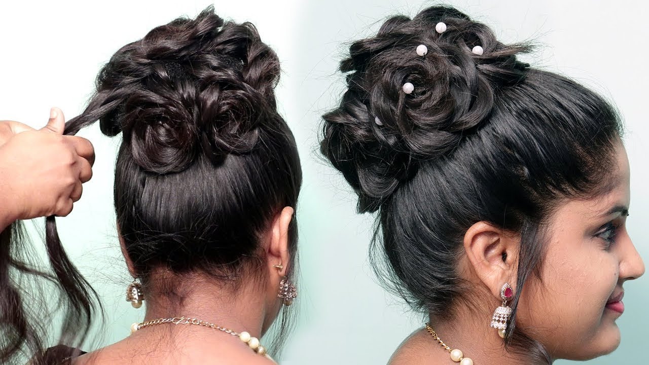 high-class high bun hairstyle for bridal | wedding hairstyle | new hairstyle  | latest juda hairstyle - YouTube