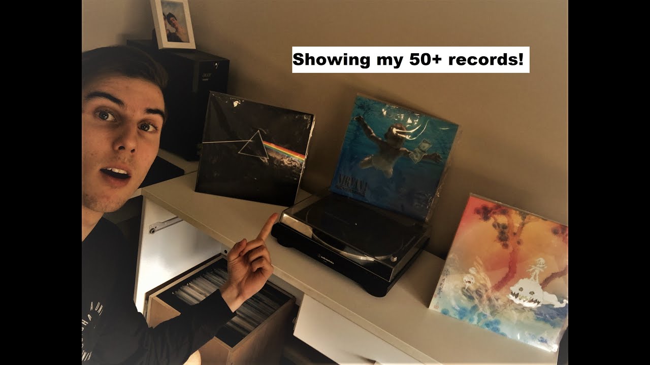 My vinyl collection and record player setup - YouTube