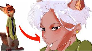 Redesigning Nick Wilde in My Anime Art Style