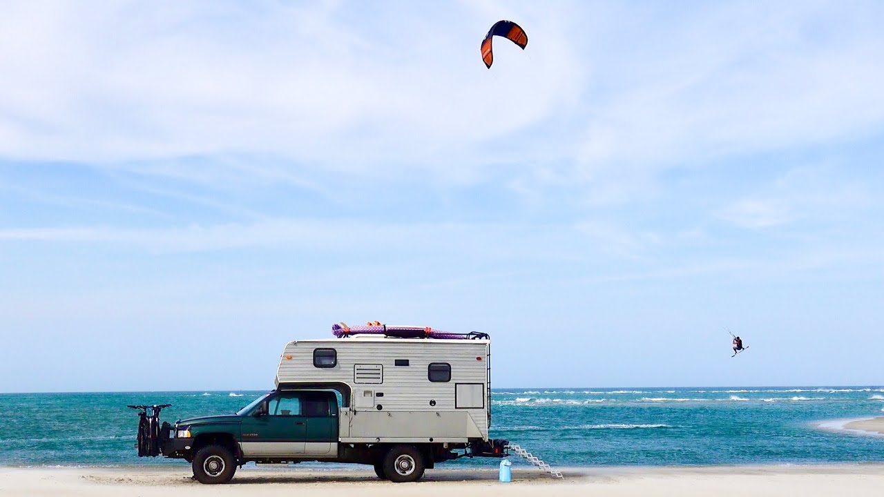 Truck Camping in WINDY Outer Banks Cape Lookout. Kiteboarding and Winging – Terra Tula