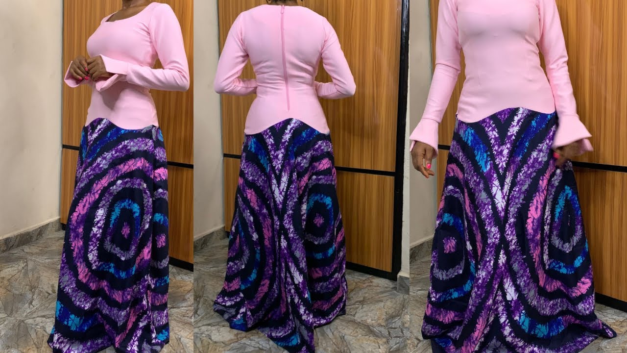 DIY flare Asymmetric Dress step by step drafting and sewing tutorial