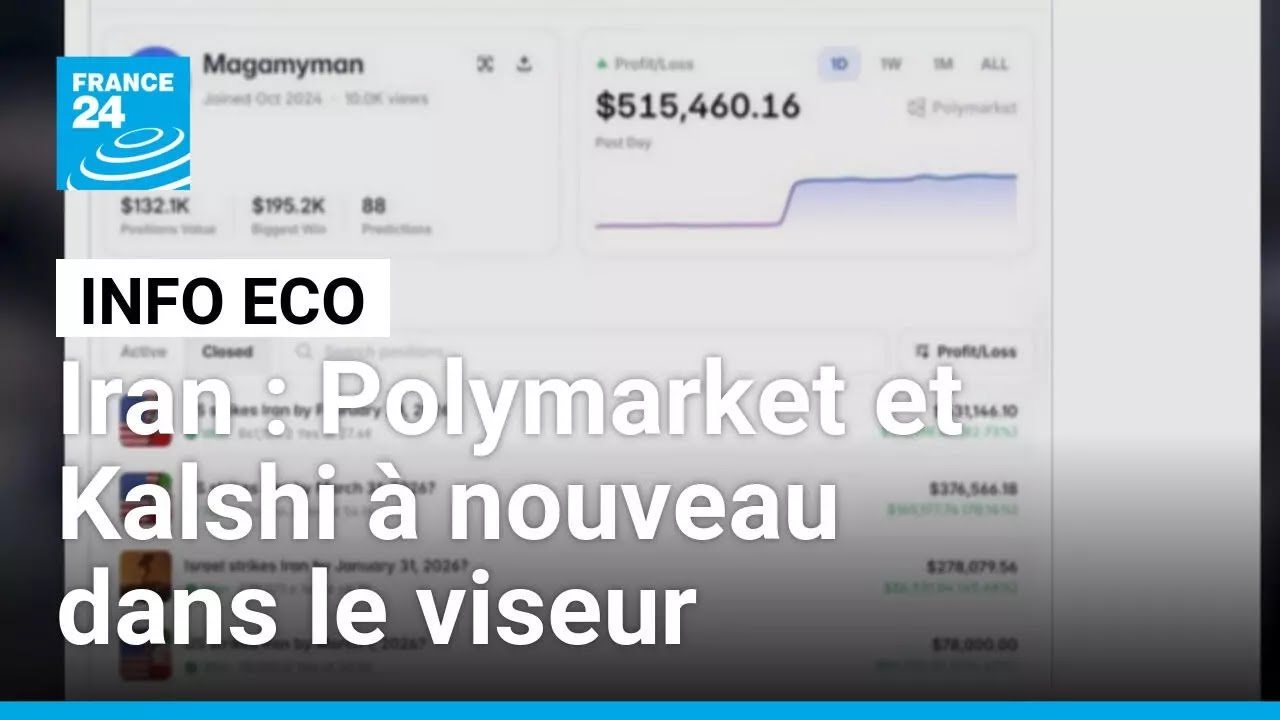 Marchés prédictifs et guerre : Polymarket et Kalshi à nouveau dans le viseur • FRANCE 24