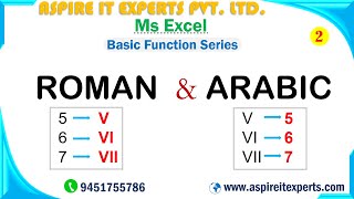 Roman function and Arabic Function in Excel