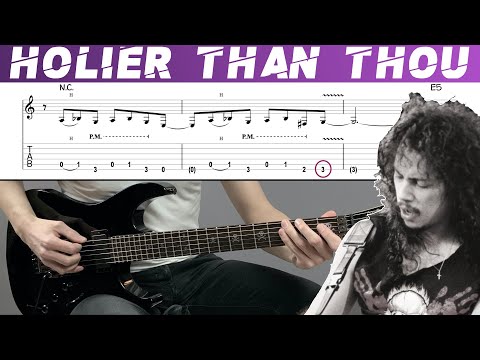 METALLICA - HOLIER THAN THOU (Guitar cover with TAB | Lesson)