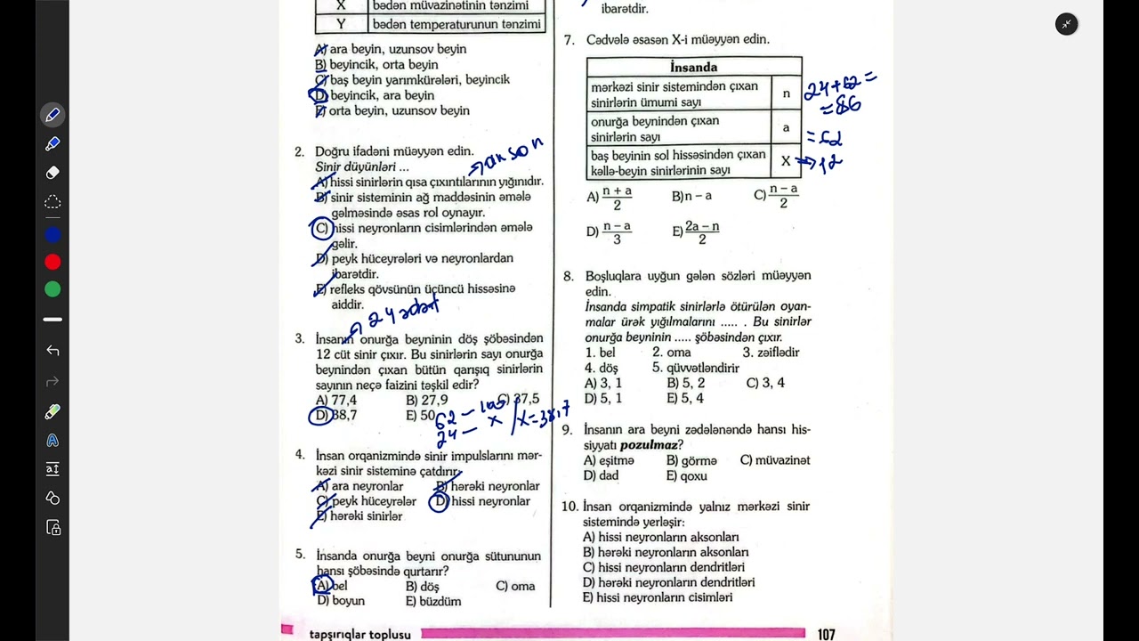 #Dəyər test toplusu-sinir sistemi tam izah#keşfet keşfetbeniöneçıkar #miq #sertifikasiya#abituriyent